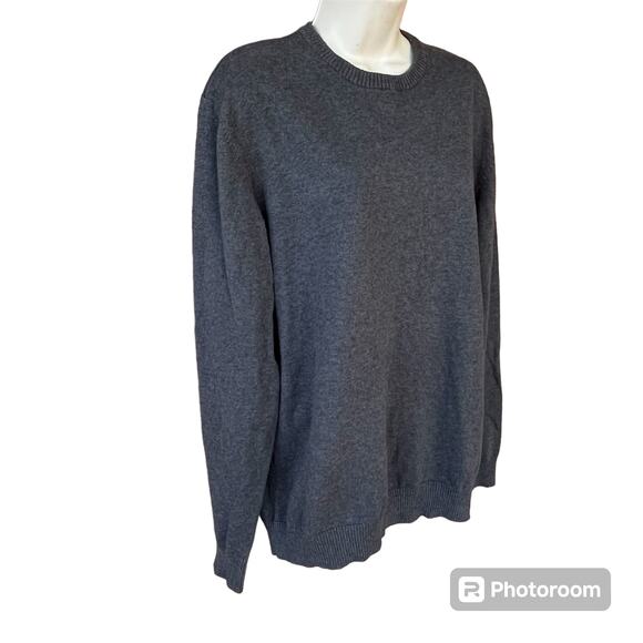 Kirra 100% Cotton Crew Neck Sweater Tight Knit Light Weight Charcoal Womens XL - Picture 3 of 8